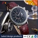 Wholesale PU Leather Watch with Alloy Case and Custom Logo Men's Watch Business