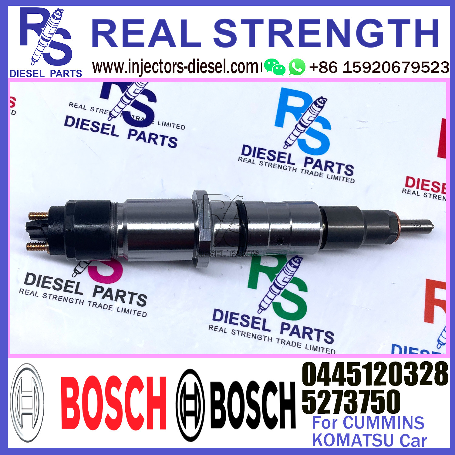 0445120328 5273750 BOSCH Diesel Injector For Cummins Komatsu