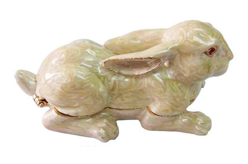Rabbit Bejeweled Trinket Box Necklace Ring Holder Rabbit Figurine Hinged Rabbit Jewelry Box Rabbit Easter Gift