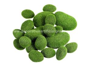 Quality 20pcs Fake Moss Rocks Faux Moss Stones For Garden Micro Landscape wholesale
