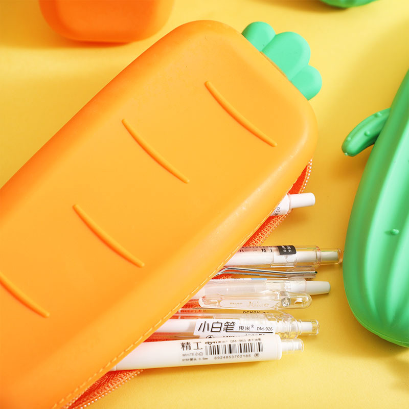 Pencil Case Colorful Silicone Waterproof Pencil Pouch Aesthetic Lightweight Portable Pen Bag Stylish School Supplies
