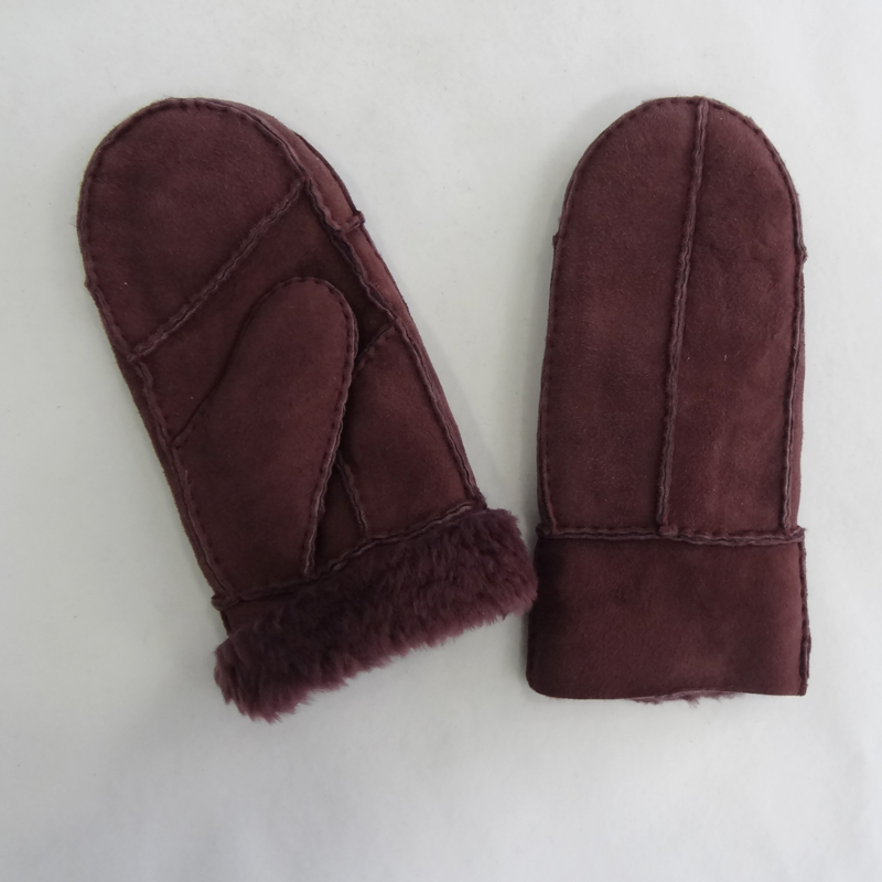 Wholesale cheap shearling mitten sheepskin gloves