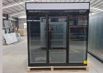 R290 Three Glass Door Fridges Top Mount Display BLACK
