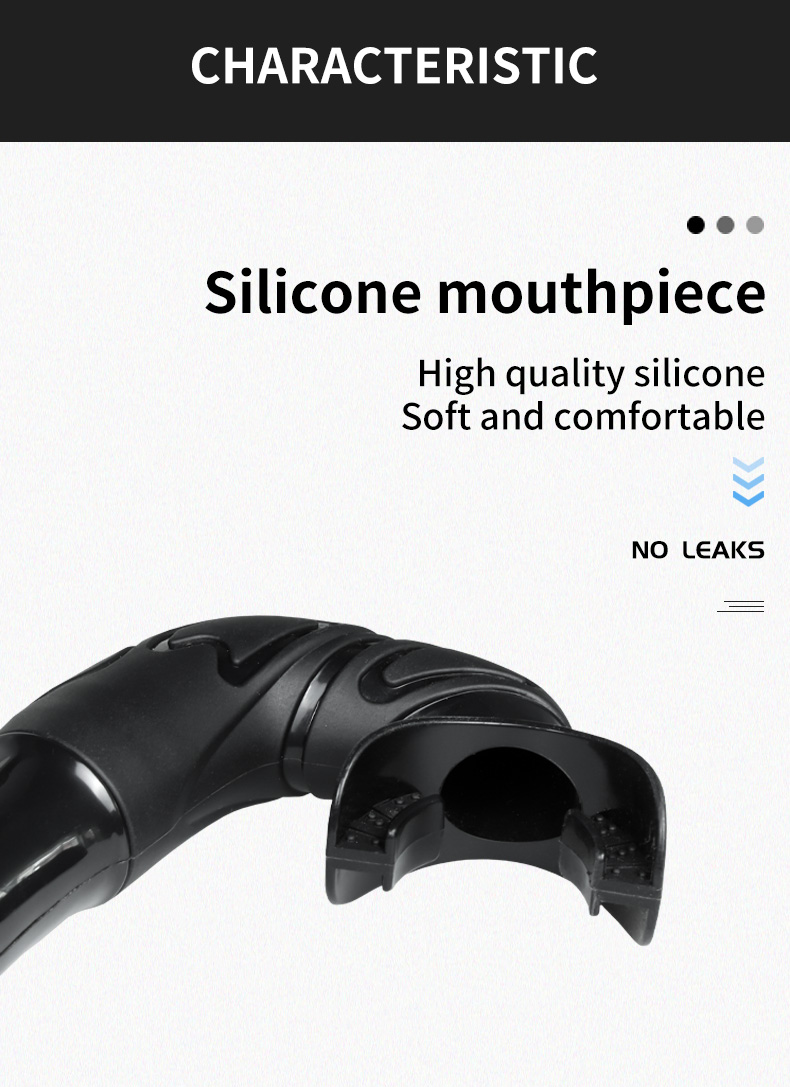 38CM Lap Pool Snorkel Set For Adult Diving Silicone Mouthpiece
