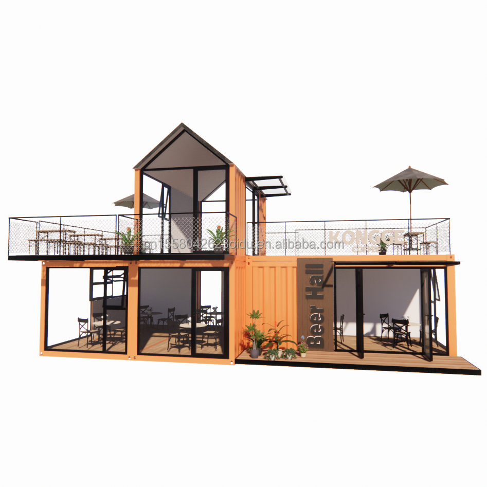 Bathroom Steel Structure Container Villa House for 4 bedrooms and 1 garage in 20FT Modern Style