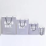 Custom Logo Offset Printing Grey 230GSM Art Paper Gift Bags