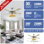 Support Dimmer 52 Inches Stainless Steel Lighting Ceiling Fan with AC Motor Pure