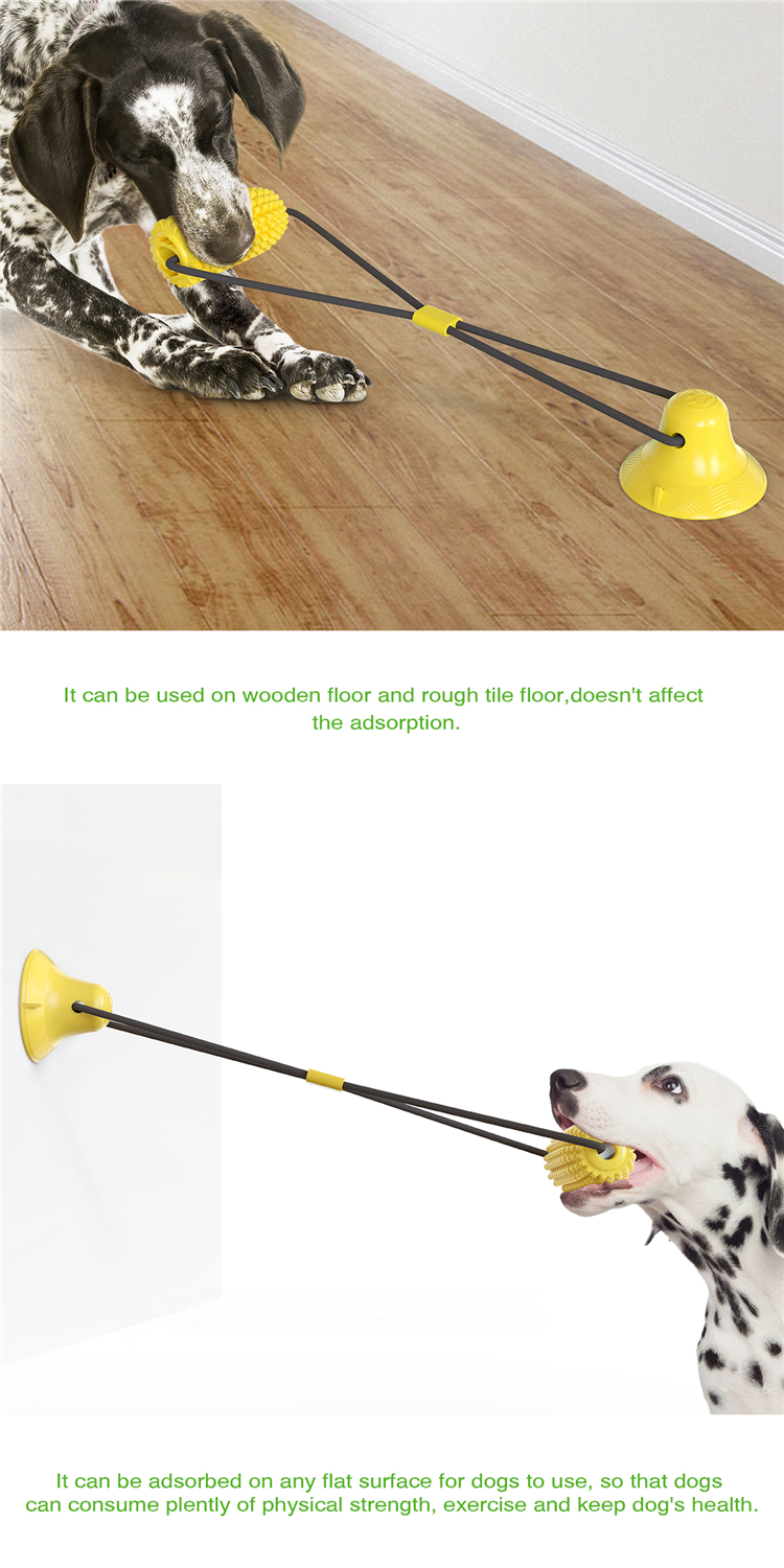 Durable Bite Resistant Dog Tug Pull Rope Toy Corn Suction Cup Puppy Toys Dogs Supplies Pet Molar Ball New Material Toothbrush