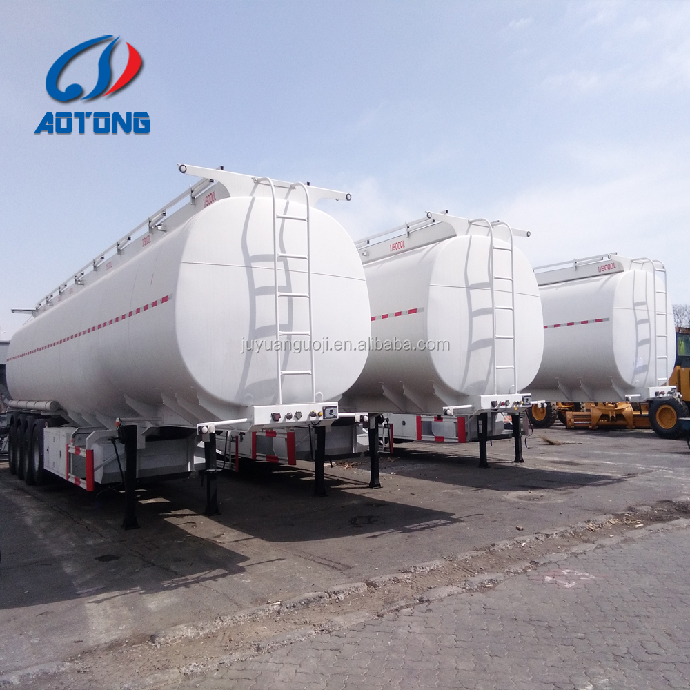 Fuel/Edible Oil Tanker Semi Trailer with Aluminium Alloy 3 Axles Cylindrical Tank