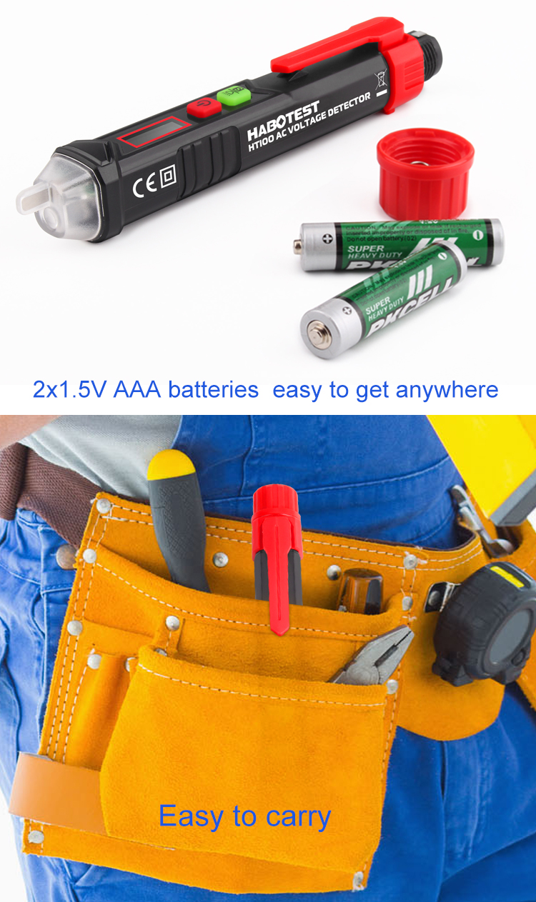 Non Contact Electrical Tester Pen , Non Contact Voltage Tester Pen With LCD Display