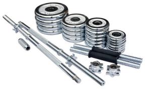 Quality 0.5kg 1.25kg 2.5kg 5kg chromed plate cast iron adjustable dumbbell barbell sets 50kg wholesale
