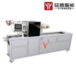 Quality 3.5KW Continuous Plastic Food Tray Sealing Machine Tray Heat Sealer For Supermarket wholesale