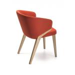 Modern Solid Ash Wood Frame Accent Chair Linen Fabric Nora Armchair