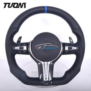 Quality Black Perforated Smooth Leather BMW Steering Wheel Carbon Fiber wholesale
