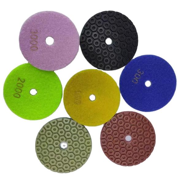 100mm Resin and Diamond Granite Marble Stone Floor Polishing Pad for Wet Dry