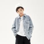 120gsm Spring Autumn Boys Polo Shirt 90cm To 140cm Toddler Long Sleeve Tops