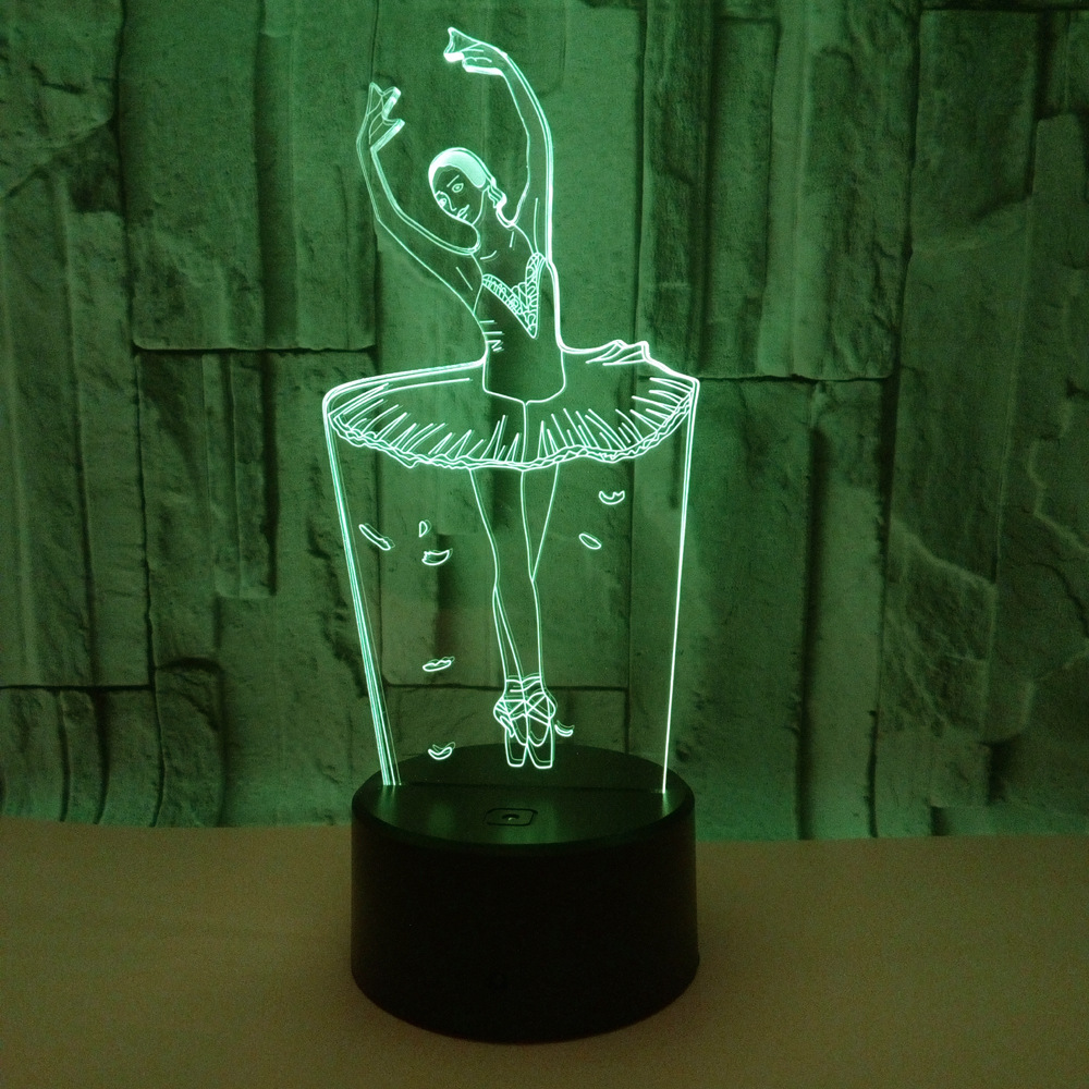 New ballet 3D night light custom logo shape Advertising display LED visual Gift atmosphere small table lamp light