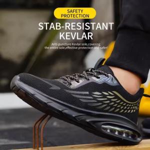 Quality Industrial Work Flyknit Safety Shoes With Air-cushioned Sole And Kevlar Midsole wholesale