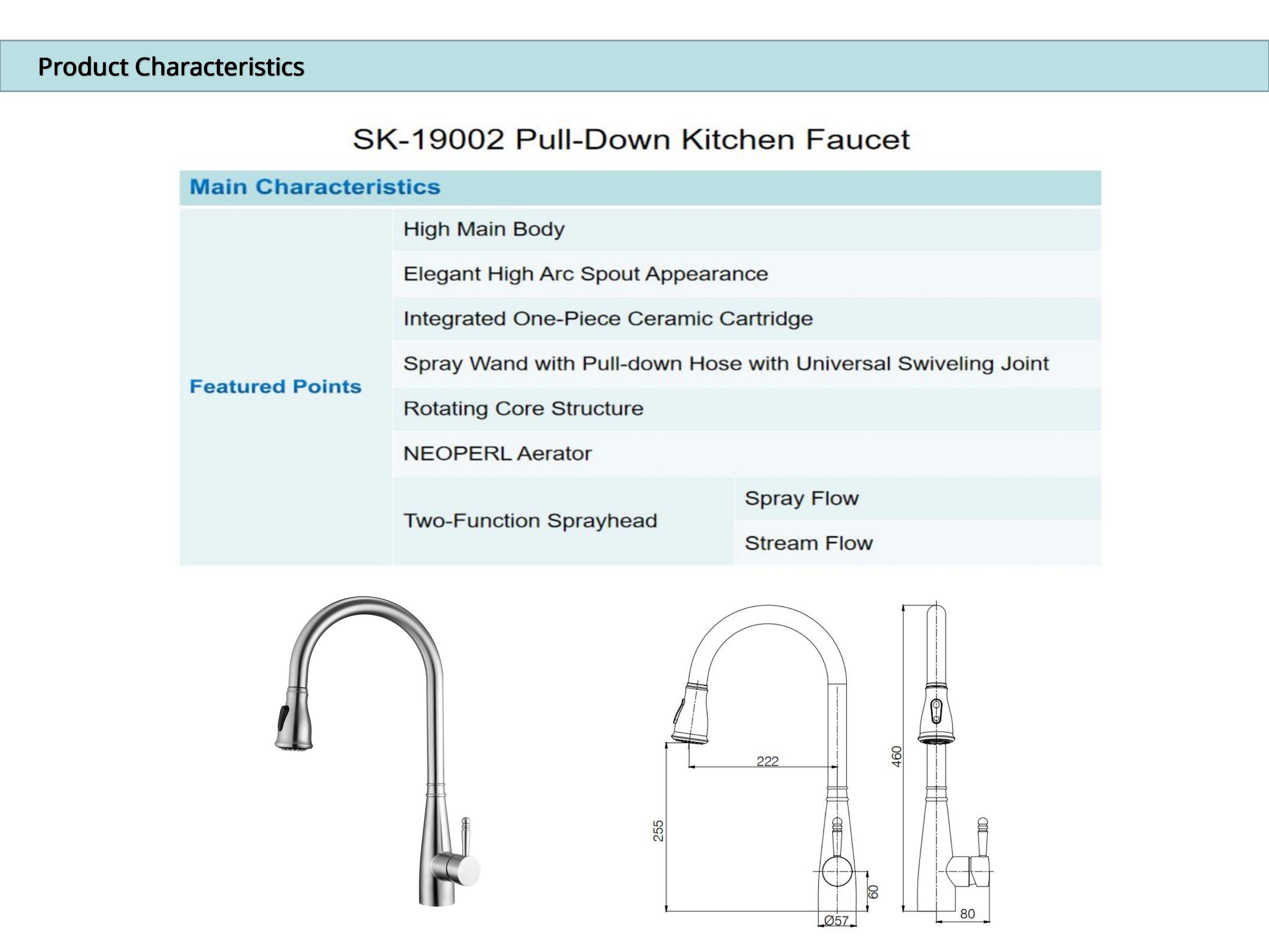 Gooseneck SUS304 Stainless Steel Kitchen Faucet High Arch For Kitchen Sink