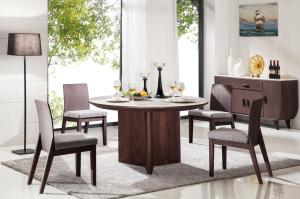 Quality high quality 6 seater round wood dining table with marble top wholesale