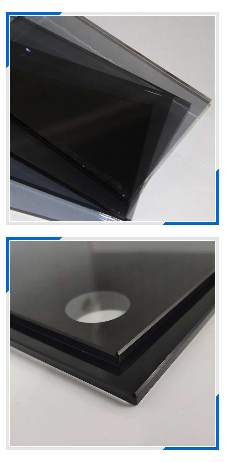 Professional factory custom-Made protector tinted black grey rawRaw 4ft x 8ft plain glass sheets for auto sunroof brick