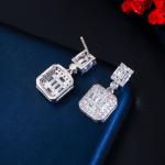 Fashion Wedding Jewelry Earring Full Crystal Rhinestone square Shape Bridal