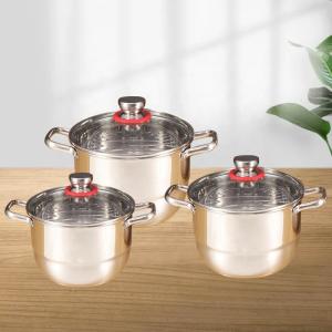 Quality Direct Selling 201 Stainless Steel Soup Pot Cookware Set Big Steamer Cooking Pot Set With Spacers wholesale