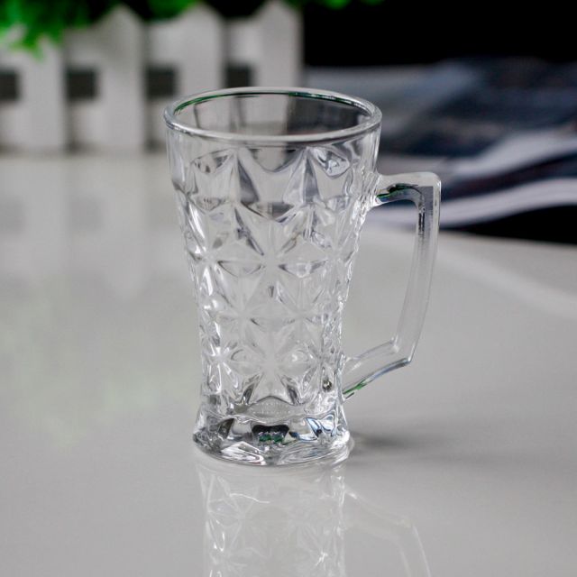220ml Classic Pattern Clear Transparent Coffee Mug Tea Glass