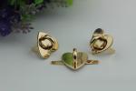 Promotional custom love heart shape 25 mm light gold metal handbag arch bridge