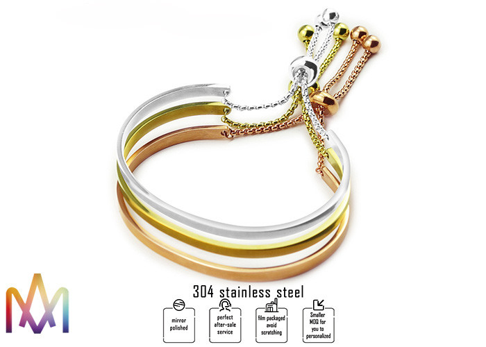 11g Adjustable 304 Stainless Steel Open Cuff Bangle