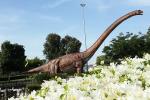 Supermarket Realistic Animatronic Sauroposeidon Dinosaur Statue With The Action