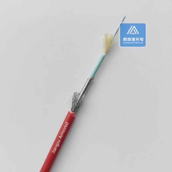 12 Cores Multi Mode Micro Armored Fiber Cable 5.0mm Red LSZH Rodent Resistant