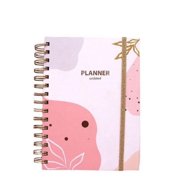 Paper Cover Custom Logo A5 Pink Spiral Weekly Monthly Manifestation Goal Diary