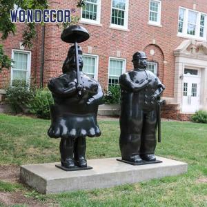 Quality Casting Metal Art Fat Bronze Couple Sculpture Outdoor wholesale