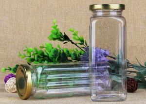 Quality Damp-Proof Square Transparent Plastic Jars With Iron Lid Packaging 550ml wholesale