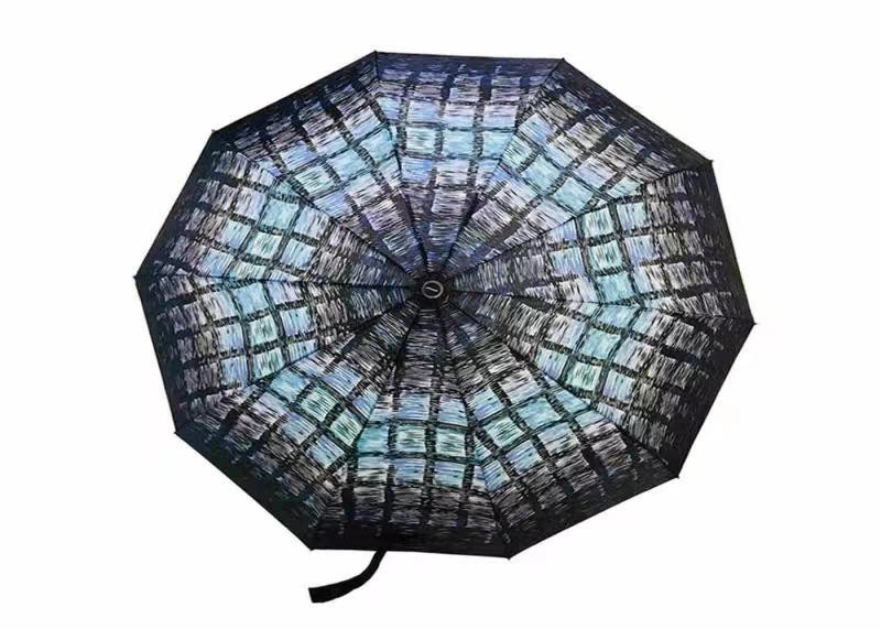 Wind Resistant Automatic Travel Umbrella 21 Inch 8k Business Compact 3 Fold Foldable