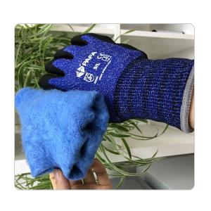 Quality Winter Warm Blue 7 Gauge Terry Brushed Protective Work Nitrile Gloves wholesale