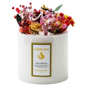 Quality Personalized Luxury Scented Candle Craft Candle With Dried Flowers And Soy Scent wholesale