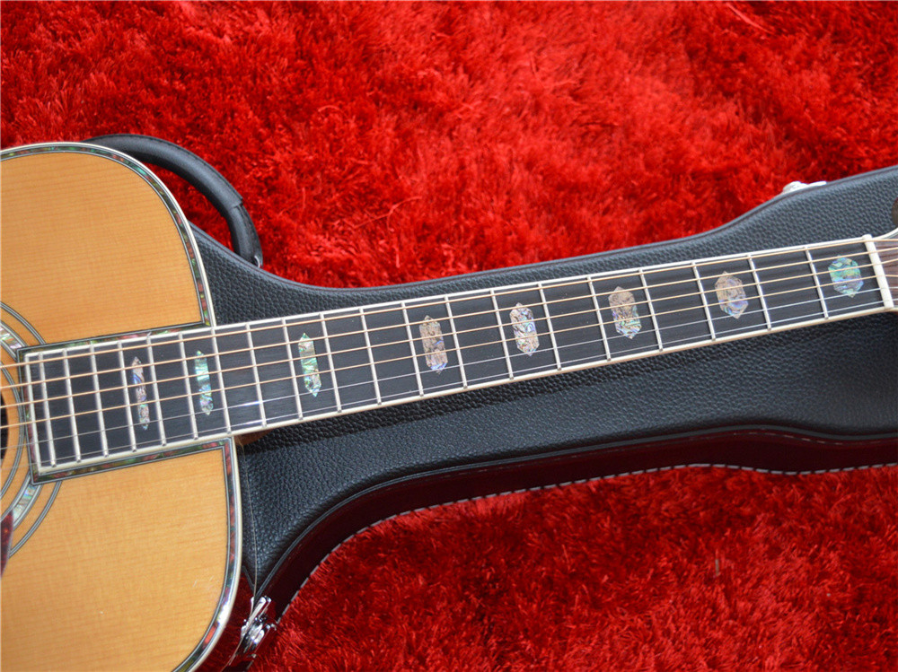Top quality 41" Acoustic Guitar Custom D model Solid cedar top Rose wood back and sides Guitar Free shipping