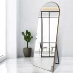 Decorative Full-Length Gold Body Dressing Wall Mirror with Metal Framed Arch