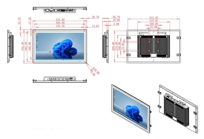 21.5-Inch High-Definition Windows Monitor for Smart City Solutions and Digital Signage