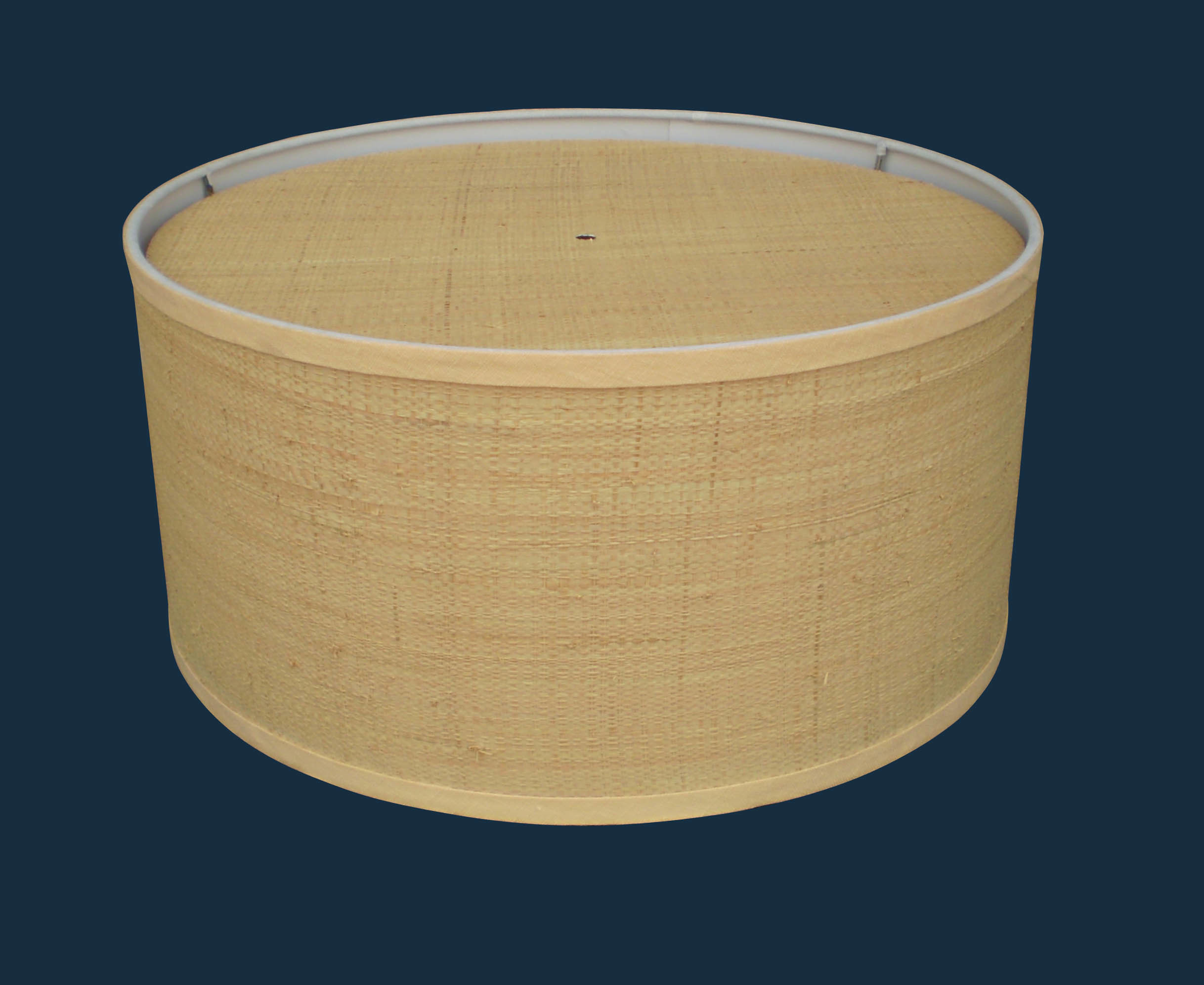 E12 E14 Cylindrical Raffia Table Lamp Shade With Cover On Top