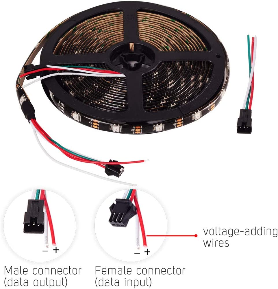 DC 12V Addressable Smart 3Leds Controllable 5050 RGB WS2812B WS2811 24V 30leds Pixel Rgbic LED Strip Light