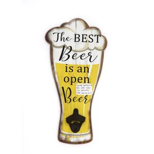 Quality Vintage Style Wooden Wall Hanging Bottle Opener , Wall Beer Bottle Opener wholesale