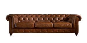 Quality 100 Percent Genuine Three Seater Leather Sofa Solid Wood Frame For Living Room wholesale