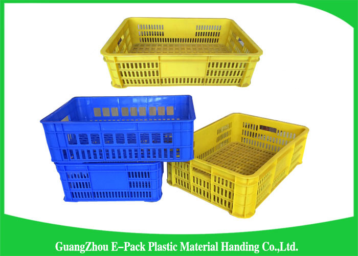 50.4L HDPE Plastic Food Crates / scratch proof stackable plastic storage bins