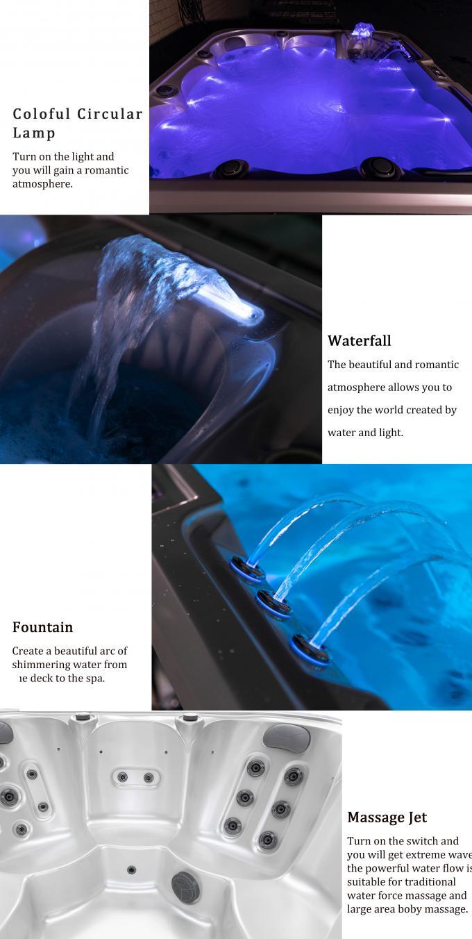 Outdoor Acrylic Hot Tub Spa Customized Jacuzzy Outdoor Spa 6 Person Massage Spa Hot Tub with LED light