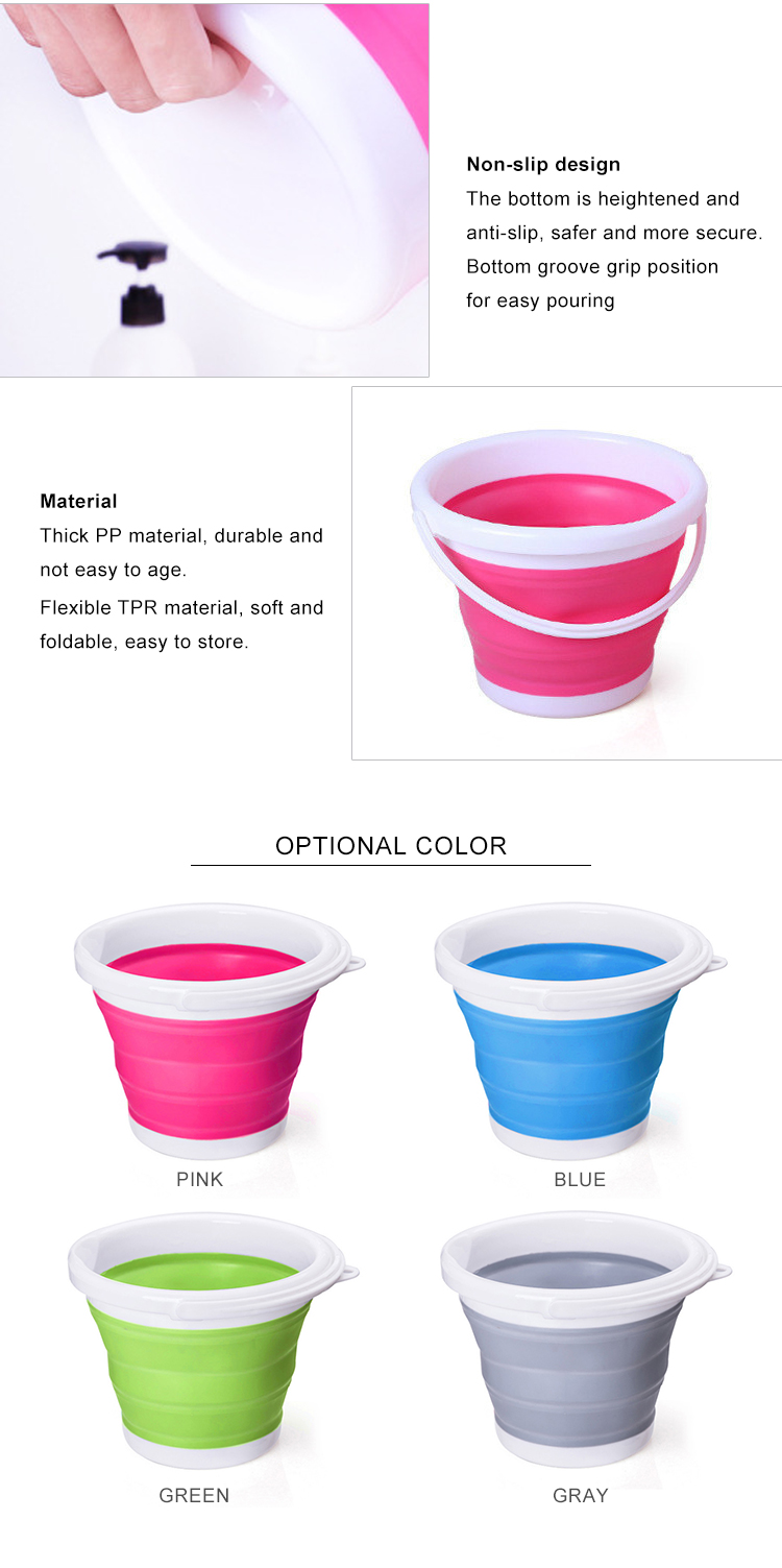 580g 10L Capacity Round Foldable Collapsible Bucket