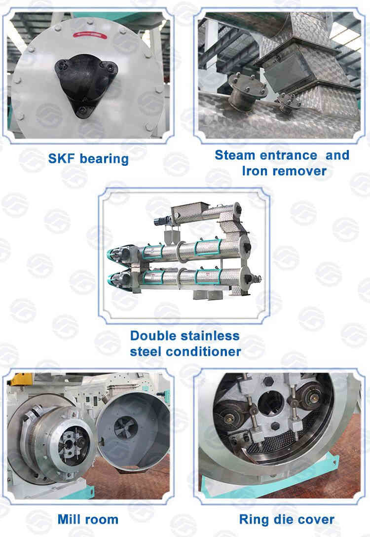 160kw 350mm Die Livestock Poultry Chicken Feed Pellet Machine Mill 3.5mm Pellet
