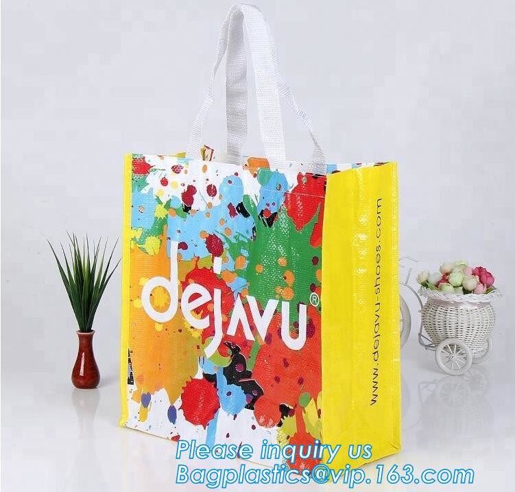 Fashion WaterProof PP Woven Laminated Handle Shopping Bag,fashion laminated reusable pp woven big shopping woven bag